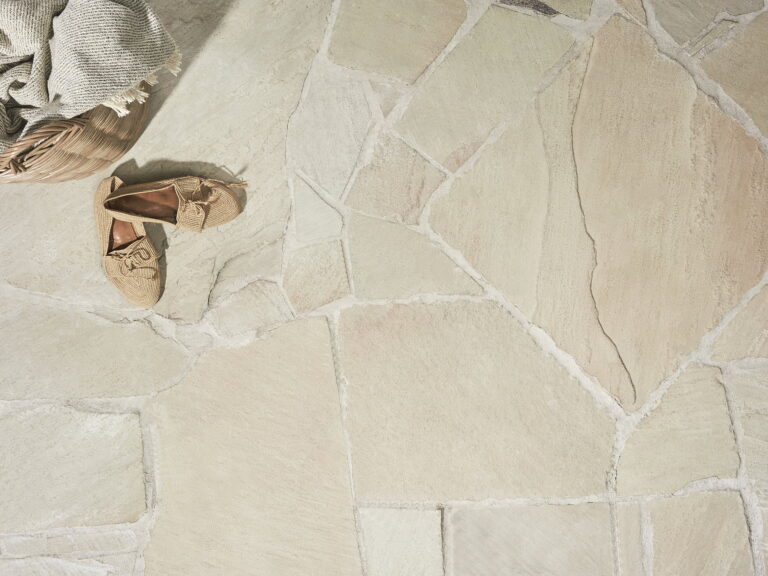Mint White Sandstone Crazy Pave