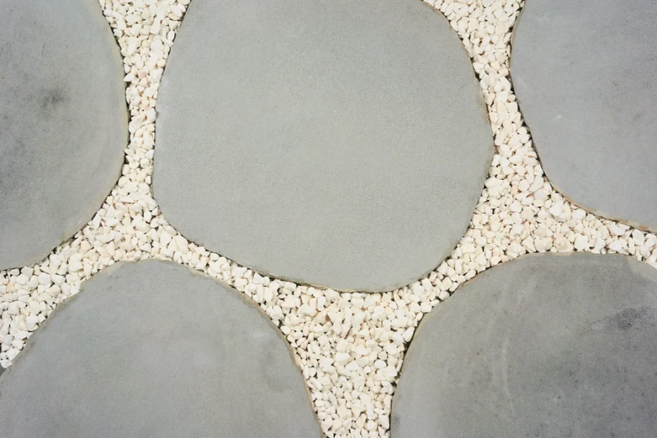 Natural stone stepping stones installed garden path outdoor landscape Sydney