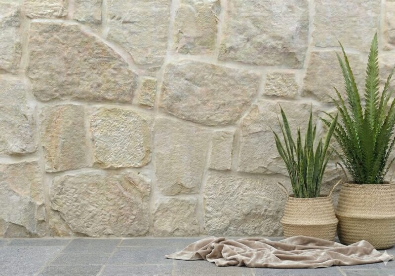 Baccaro natural stone wall cladding dark textured indoor feature wall
