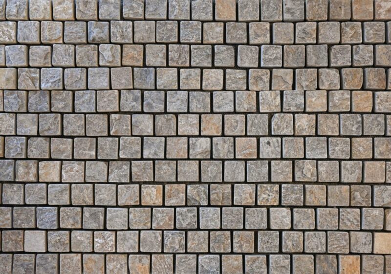 Buff Brown natural stone cobblestones warm tone outdoor paving pathway