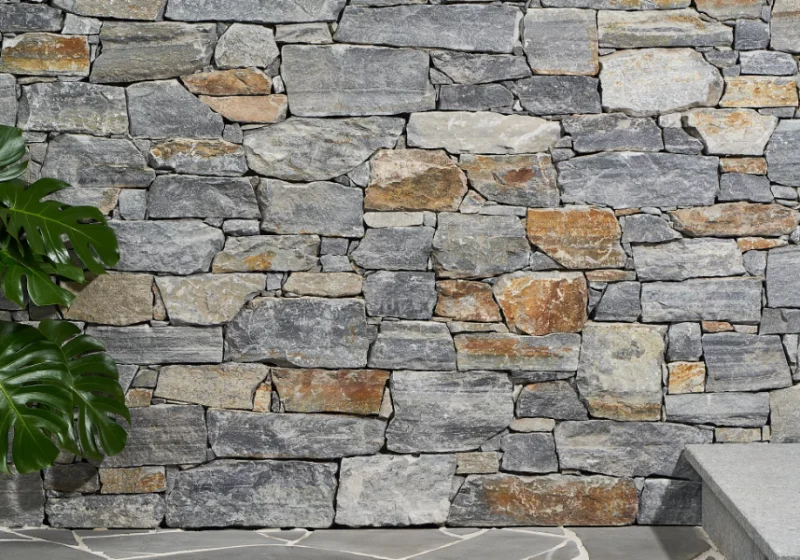 Coco natural stone wall cladding warm tone interior feature wall