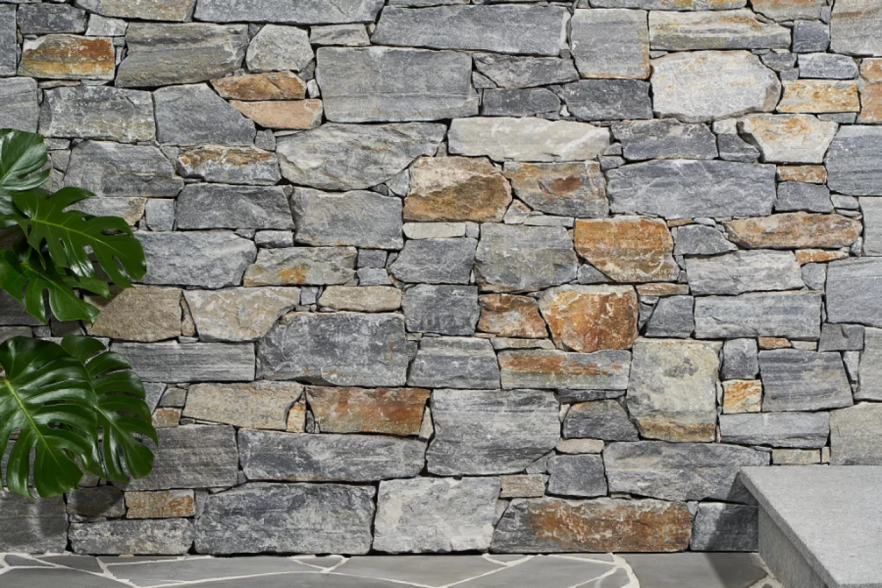 Coco natural stone wall cladding warm tone interior feature wall