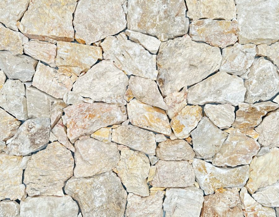 Coral natural stone wall cladding warm pink tone exterior walling