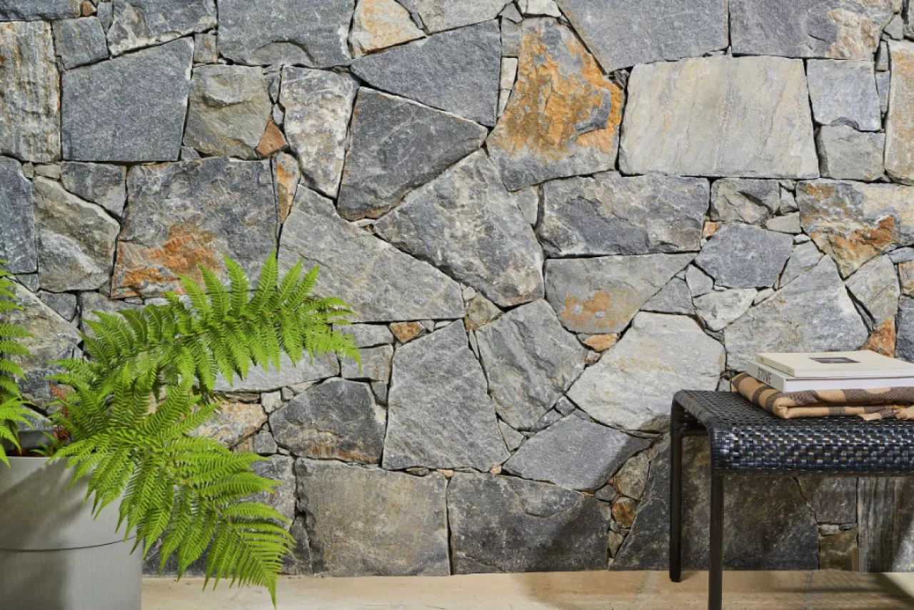 Harrow natural stone wall cladding grey textured outdoor walling