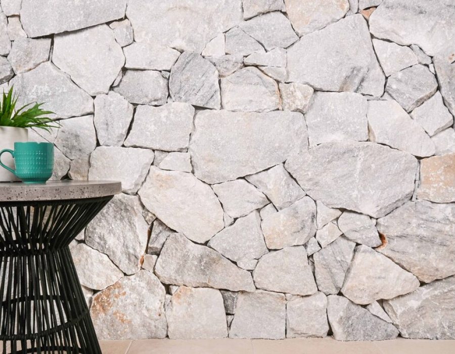 Larvik natural stone wall cladding charcoal dark tone feature wall