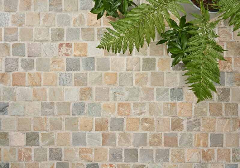 Natural stone cobblestones installed outdoor garden project Australia