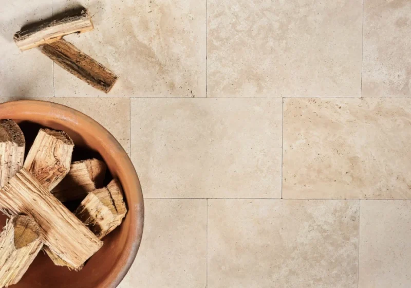 Travertine natural stone pavers outdoor patio and pool coping NSW