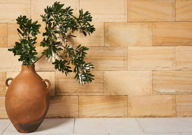 Teakwood thin stone veneer wall cladding panel natural timber look