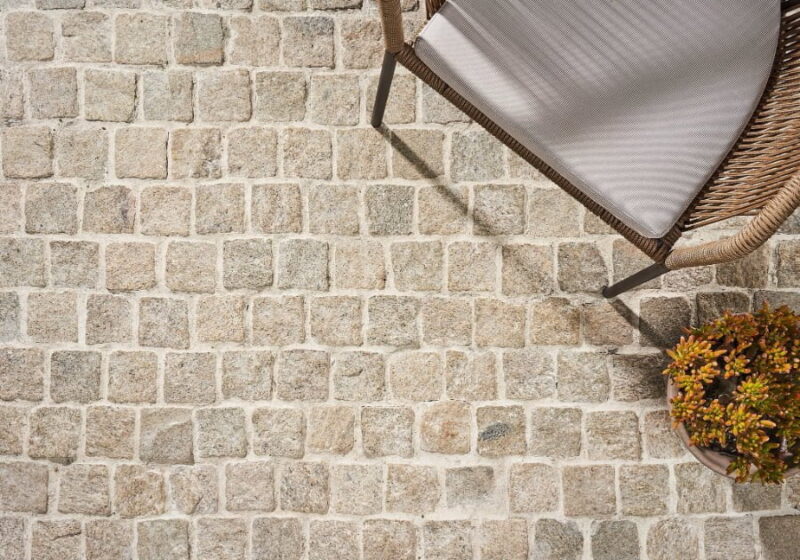 Tiger Rust natural stone cobblestones warm tone outdoor driveway