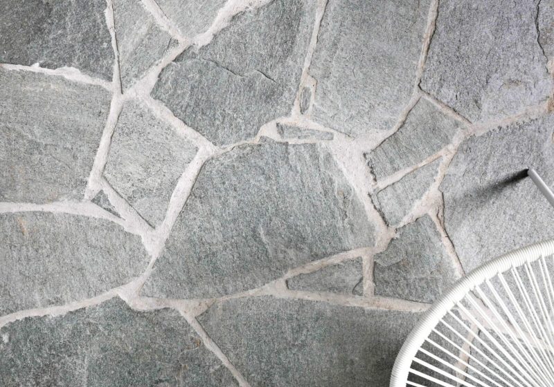 Tromso natural stone crazy paving light grey outdoor patio
