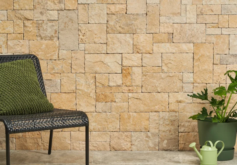 Tuscan natural stone wall cladding rustic warm tone outdoor walling